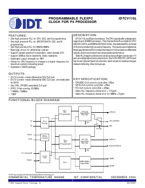 IDTCV110LPVG Datasheet PDF Integrated Device Technology