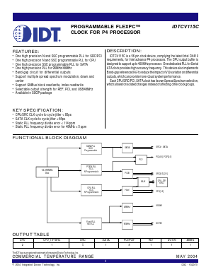 IDTCV115CPVG Datasheet PDF Integrated Device Technology