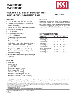 IS42S32200L-7BLI Datasheet PDF Integrated Device Technology