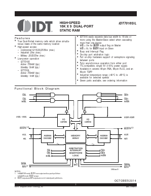 IDT7016L25GG8 Datasheet PDF Integrated Device Technology