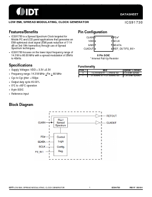 ICS91730AMLFT Datasheet PDF Integrated Device Technology