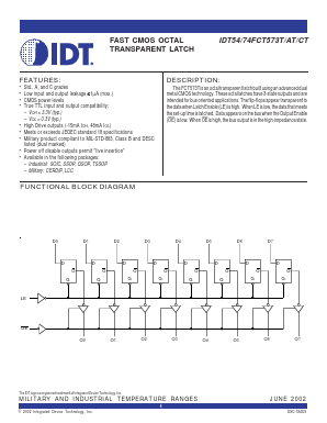 IDT54FCT573AT Datasheet PDF Integrated Device Technology