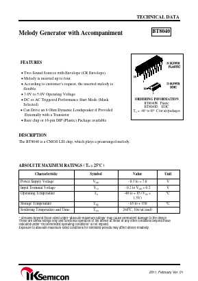 BT8040 Datasheet PDF IK Semicon Co., Ltd