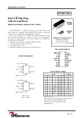 IN74HC109AN Datasheet PDF IK Semicon Co., Ltd