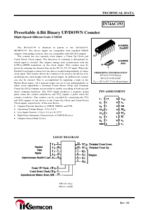 IN74AC193N Datasheet PDF IK Semicon Co., Ltd