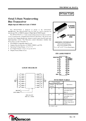 IN74ACT245N Datasheet PDF IK Semicon Co., Ltd