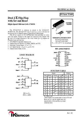 IN74ACT109 Datasheet PDF IK Semicon Co., Ltd