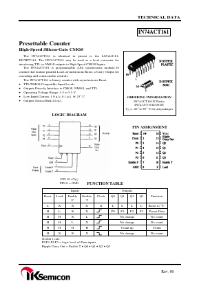 IN74ACT161 Datasheet PDF IK Semicon Co., Ltd