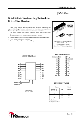 IN74LS244N Datasheet PDF IK Semicon Co., Ltd