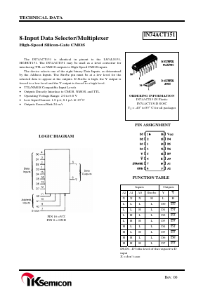 IN74ACT151 Datasheet PDF IK Semicon Co., Ltd