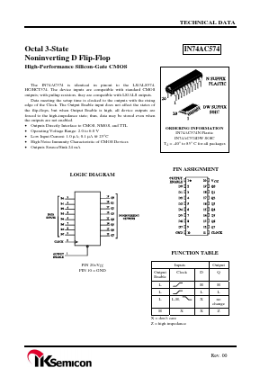 IN74AC574DW Datasheet PDF IK Semicon Co., Ltd