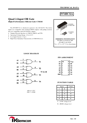 IN74HC32AN Datasheet PDF IK Semicon Co., Ltd