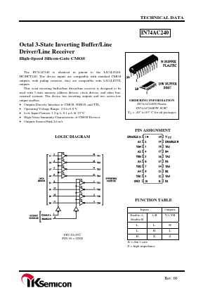 IN74AC240DW Datasheet PDF IK Semicon Co., Ltd