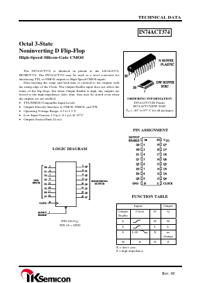 IN74ACT374N Datasheet PDF IK Semicon Co., Ltd