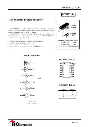 IN74HC14AN Datasheet PDF IK Semicon Co., Ltd