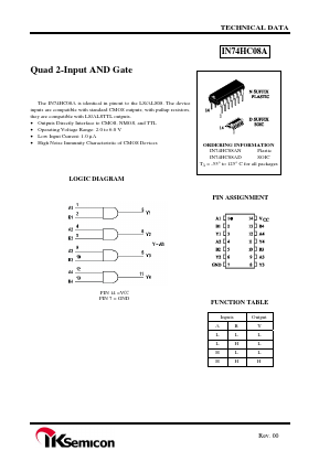 IN74HC08A Datasheet PDF IK Semicon Co., Ltd