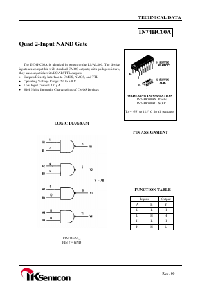 IN74HC00A Datasheet PDF IK Semicon Co., Ltd