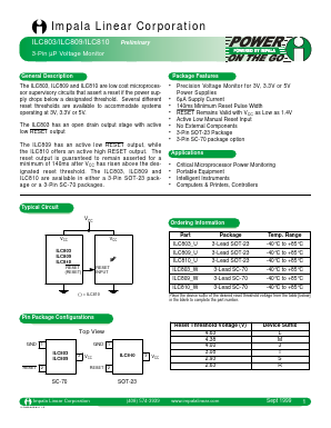 ILC810_U Datasheet PDF Impala Linear Corporation