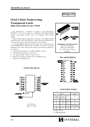 IN74AC373 Datasheet PDF Integral Corp.