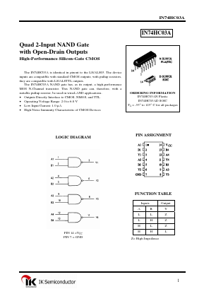 IN74HC03A Datasheet PDF Integral Corp.