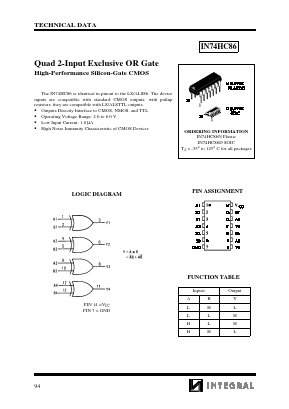 IN74HC86D Datasheet PDF Integral Corp.