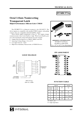 IN74HC573A Datasheet PDF Integral Corp.