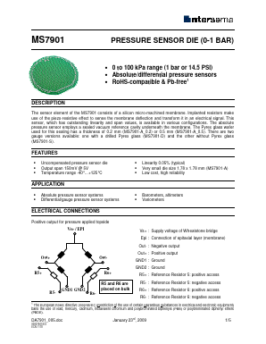 MS7901 Datasheet PDF Intersema Sensoric SA