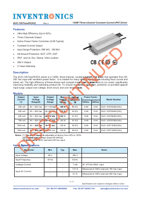 EUC-120T060DV Datasheet PDF Inventronics Inc.