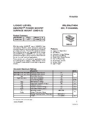 IRL5NJ7404 Datasheet PDF International Rectifier