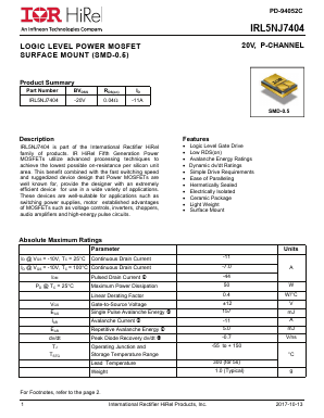 IRL5NJ7404 Datasheet PDF International Rectifier