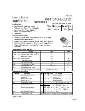 IRFPS40N50LPbF Datasheet PDF International Rectifier