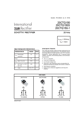20CTQ150-1 Datasheet PDF International Rectifier