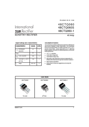 48CTQ060 Datasheet PDF International Rectifier