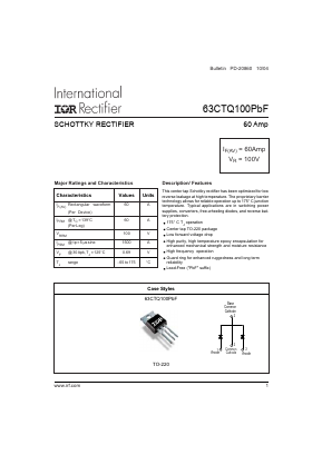 63CTQ100PBF Datasheet PDF International Rectifier