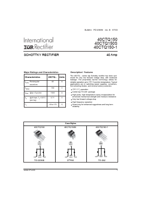 40CTQ150 Datasheet PDF International Rectifier