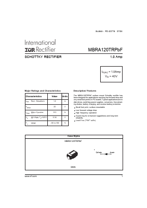 MBRA120TRPbF Datasheet PDF International Rectifier