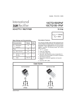 10CTQ150-1TRL Datasheet PDF International Rectifier