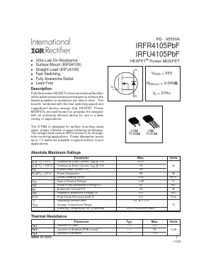 IRFR4105TRLPBF Datasheet PDF International Rectifier