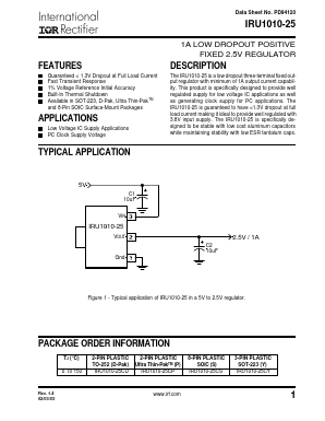 IRU1010-25CD Datasheet PDF International Rectifier