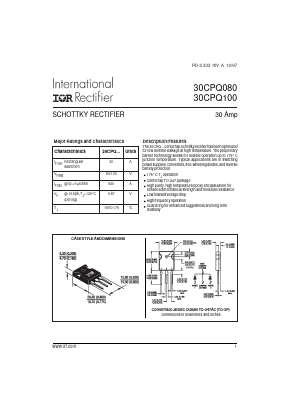 30CPQ080 Datasheet PDF International Rectifier