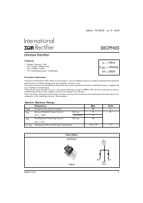 30CPH03 Datasheet PDF International Rectifier