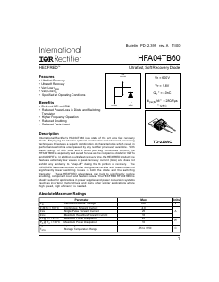 HFA04TB60 Datasheet PDF International Rectifier