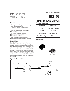 IR2105 Datasheet PDF International Rectifier