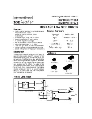 IR2106 Datasheet PDF International Rectifier