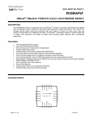 IR3086AMPBF Datasheet PDF International Rectifier