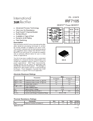 IRF7105 Datasheet PDF International Rectifier