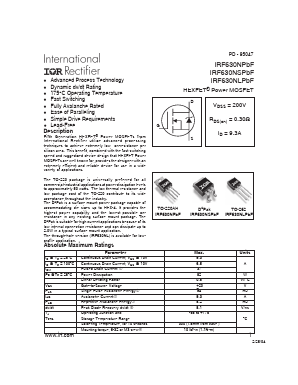 IRF630NSPBF Datasheet PDF International Rectifier