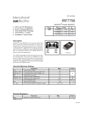 IRF7756 Datasheet PDF International Rectifier