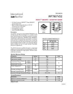 IRF7807VD2 Datasheet PDF International Rectifier