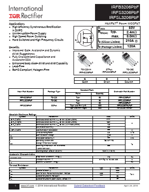 IRFB3206PBF Datasheet PDF International Rectifier